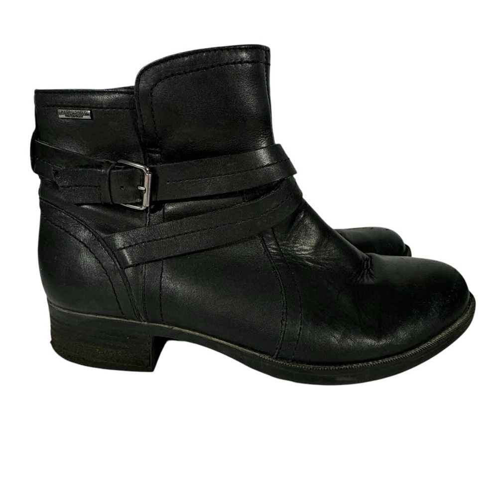 Rockport Leather Ankle Booties Womens 10 Black Heeled Boots Waterproof GUC